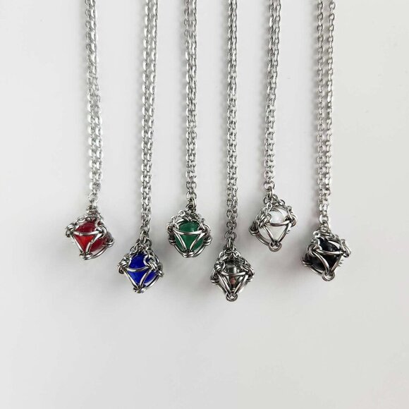 Vintage blue and silver fairy necklace with a small silver chain - Picture 11 of 11